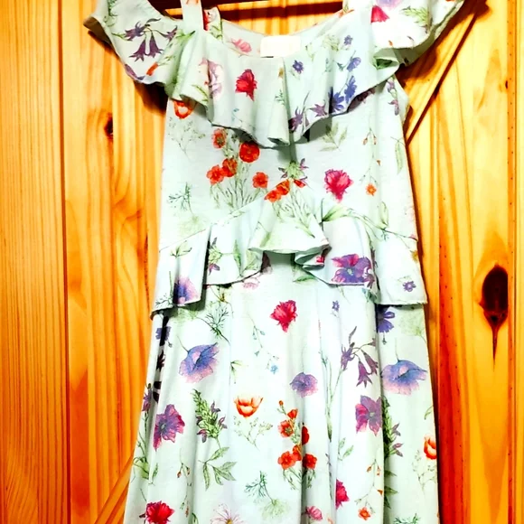 bcbg mint green dress Martha Dress with Floral Hem – Catherine Regehr